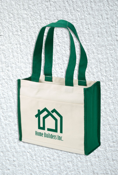 Custom imprinted Cotton Tote Bag for Akron, OH with a local business logo