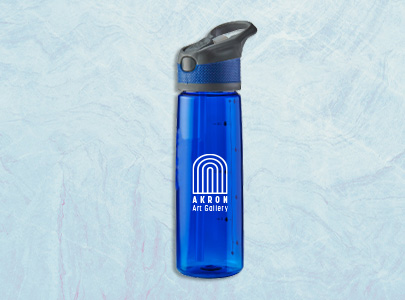 Custom imprinted 28 oz Tritan Bottle for Akron, OH with a local business logo